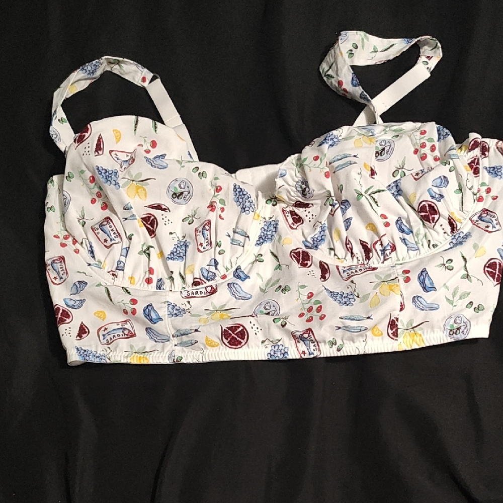Floral Patterned Bustier Top